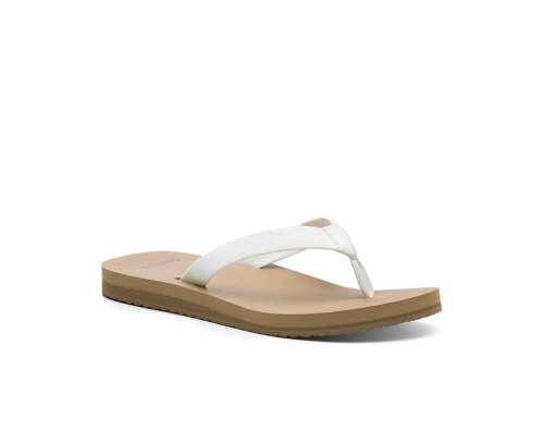 Tong Sanuk Ashland ST Vegan Femme - Blanche / Marron SMRLXA651
